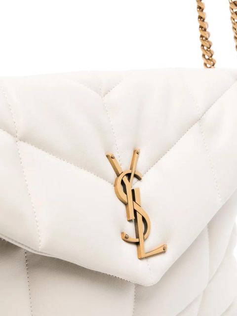 Saint Laurent medium Loulou Puffer shoulder bag - White