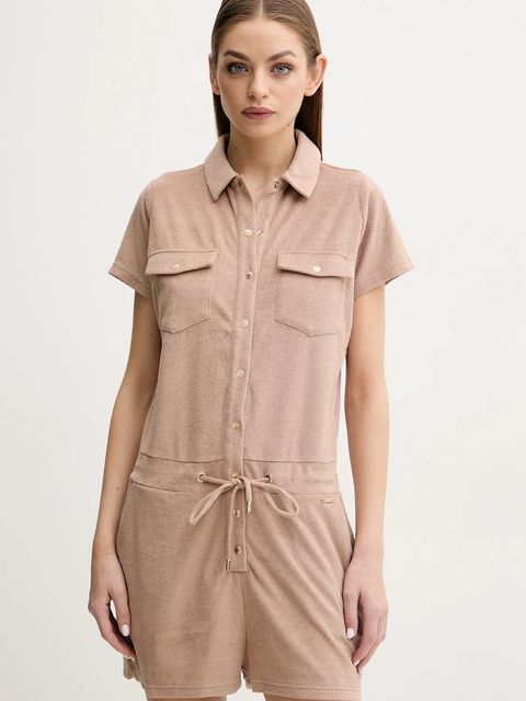 Melissa Odabash kombinezon kolor beżowy z kołnierzykiemm Cheryl - zdjęcie produktu nr 1