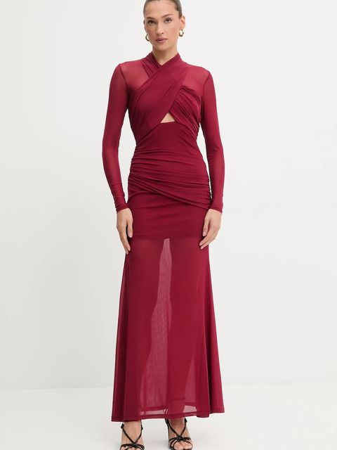 Bardot sukienka kolor bordowy maxi dopasowana 59987DB - zdjęcie produktu nr 1