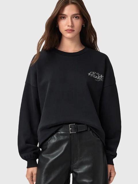 AllSaints bluza bawełniana REEL damska kolor czarny wzorzysta W020JD - zdjęcie produktu nr 2