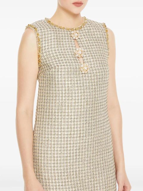 Self-Portrait embellished bouclé mini dress - Gold