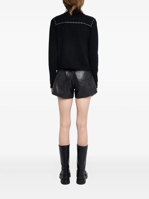 Zadig&Voltaire stud-embellished crew-neck cardigan - Black