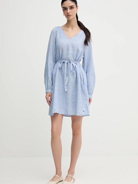 Tommy Hilfiger sukienka lniana - zdjęcie produktu nr 1