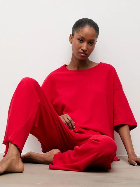 Answear Lab piżama bawełniana kolor czerwony bawełniana - zdjęcie produktu nr 1