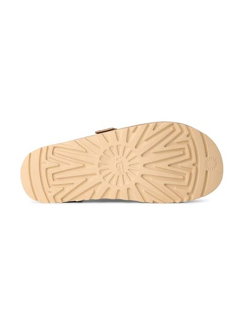 UGG półbuty zamszowe Goldenstar Mary Jane damskie kolor beżowy na platformie 1171506.SAN