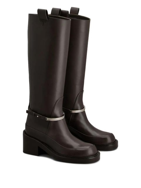 Tod's leather knee-high boots - Brown - zdjęcie produktu nr 2