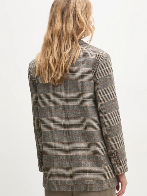 Answear.LAB marynarka kolor szary jednorzędowa wzorzysta