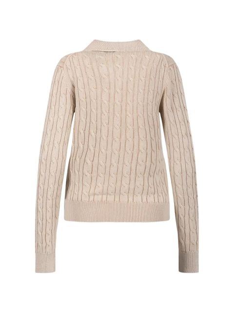 MC2 Saint Barth cable-knit polo-collar sweater - Neutrals - zdjęcie produktu nr 2