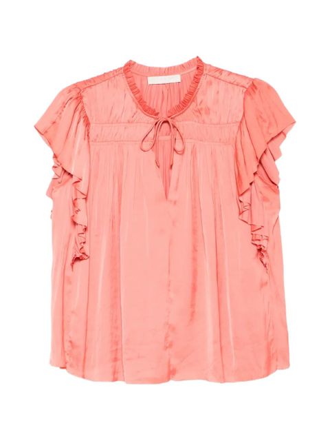 Ulla Johnson Agosta ruffled tie top - Pink - zdjęcie produktu nr 1