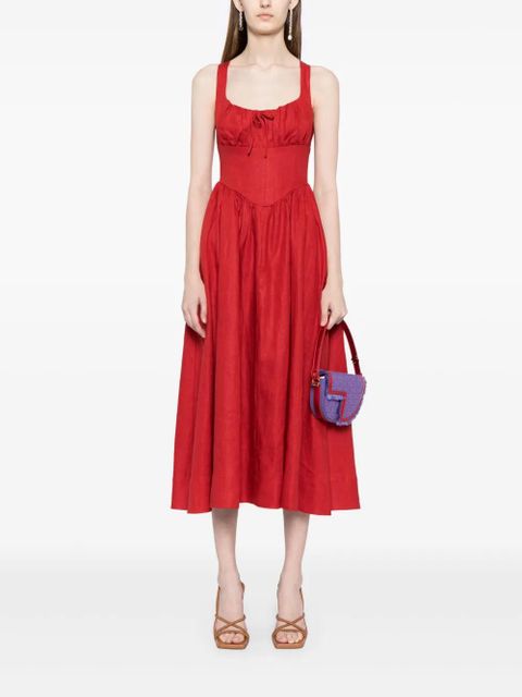 Reformation Balia linen midi dress - Red