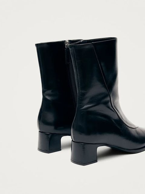 Alohas botki skórzane Chantal damskie kolor czarny na słupku S100988-01