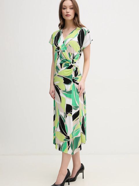 Joseph Ribkoff sukienka kolor zielony midi rozkloszowana 241201