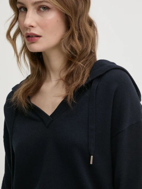 Morgan sweter MBALLON damski kolor granatowy lekki MBALLON