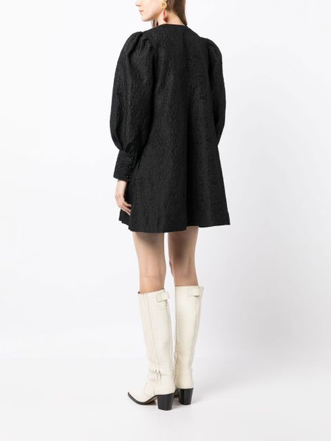 GANNI jacquard organza mini-dress - Black
