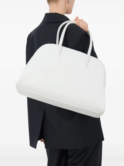 LouLou de Saison Darnen textured leather tote bag - White