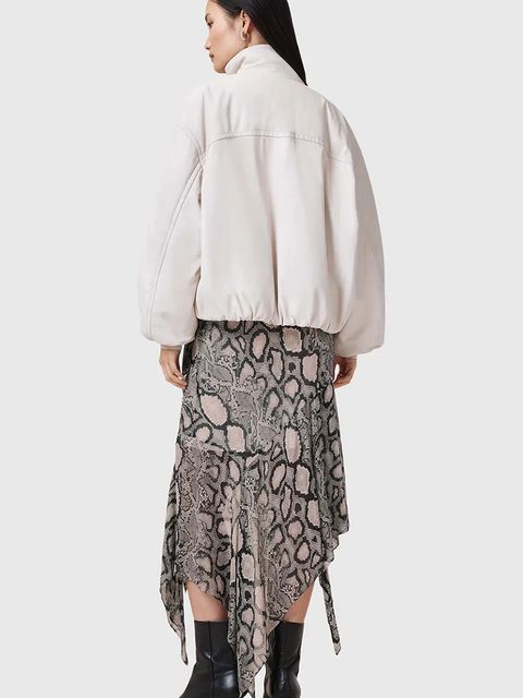 AllSaints spódnica z domieszką jedwabiu CASSIE