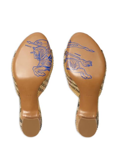 Burberry Sloane rhinestone-check heeled sandals - Neutrals - zdjęcie produktu nr 2