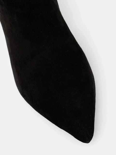 Lauren Ralph Lauren kozaki zamszowe Mckay Tl Hl damskie kolor czarny na szpilce 802967811002