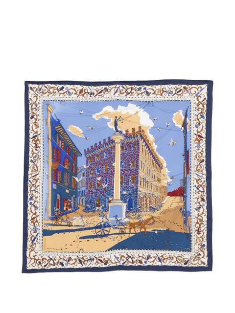 Ferragamo scenic print scarf - Blue - zdjęcie produktu nr 1