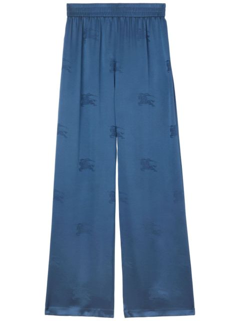 Burberry logo-jacquard wide-leg trousers - Blue - zdjęcie produktu nr 1