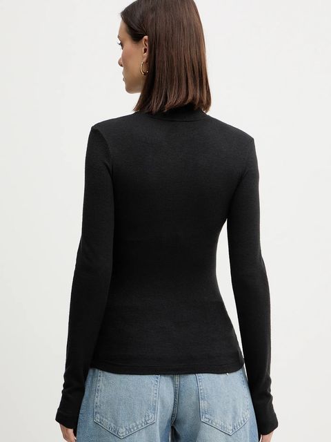 Guess sweter ANITA damski kolor czarny lekki z półgolfem W4BP14 KCGM2