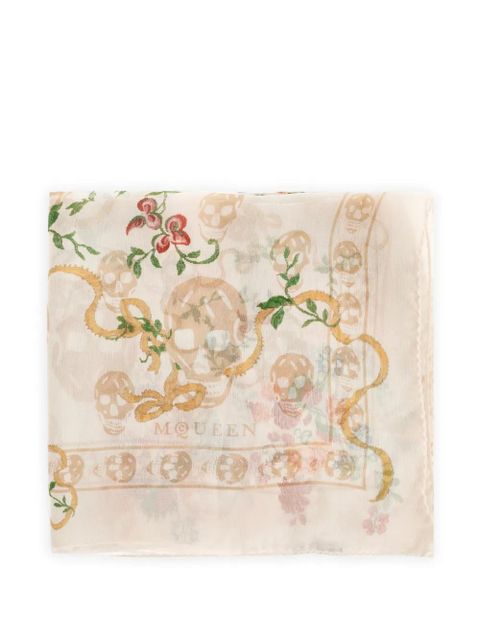 Alexander McQueen floral-print Skull scarf - Neutrals - zdjęcie produktu nr 1