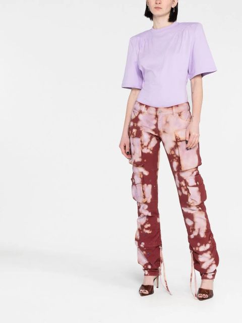 The Attico Jewel cut-out cotton T-shirt - Purple - zdjęcie produktu nr 2