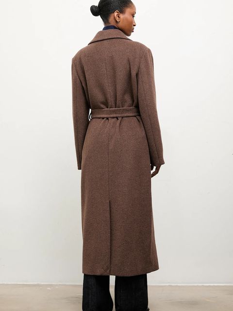 Answear.LAB płaszcz damski kolor brązowy przejściowy