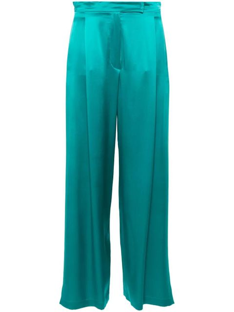 Max Mara side-slits silk palazzo pants - Green - zdjęcie produktu nr 1