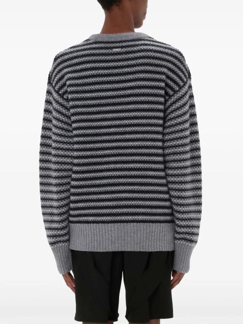 JW Anderson striped-jacquard wool sweater - Grey