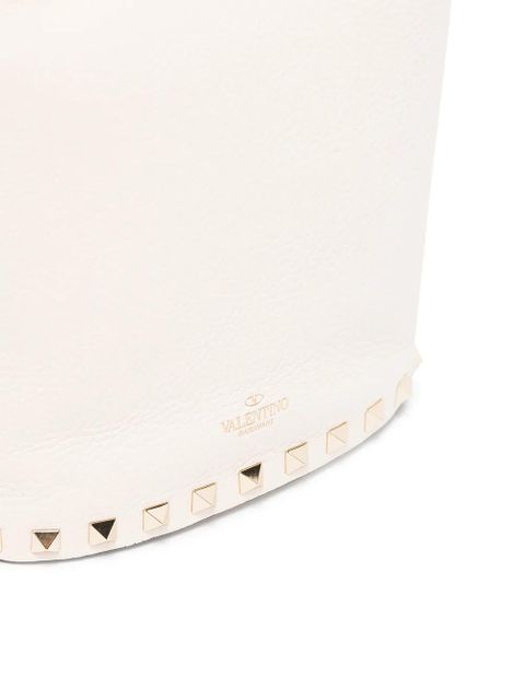 Valentino Garavani Rockstud leather crossbody bag - Neutrals