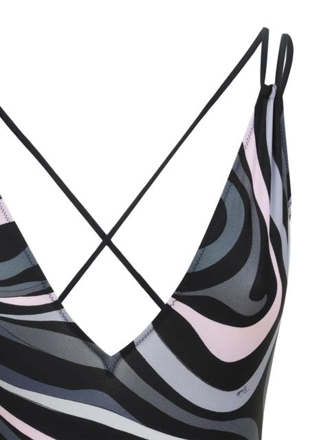 PUCCI cross-back swirl swimsuit - Black