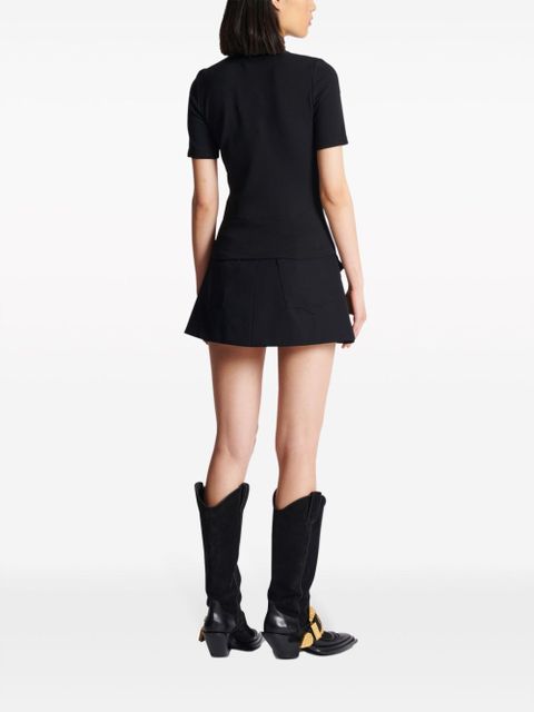 Balmain 6-Button raglan-sleeve T-shirt - Black