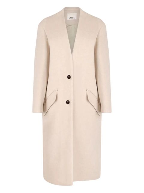 ISABEL MARANT button-fastening flap-pockets single-breasted coat - Neutrals - zdjęcie produktu nr 1