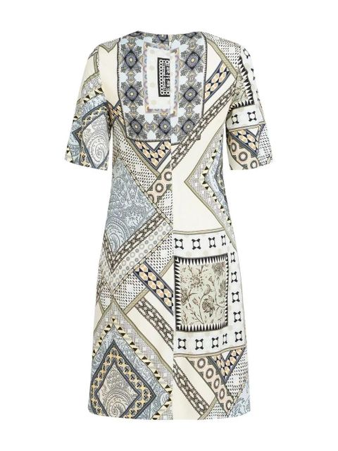 ETRO patchwork-print shift dress - White