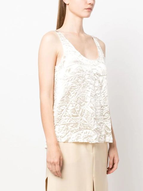 Lanvin V-back crinkled-effect top - White - zdjęcie produktu nr 2