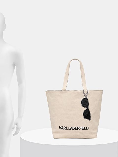 Karl Lagerfeld torebka dwustronna kolor beżowy A1W50020