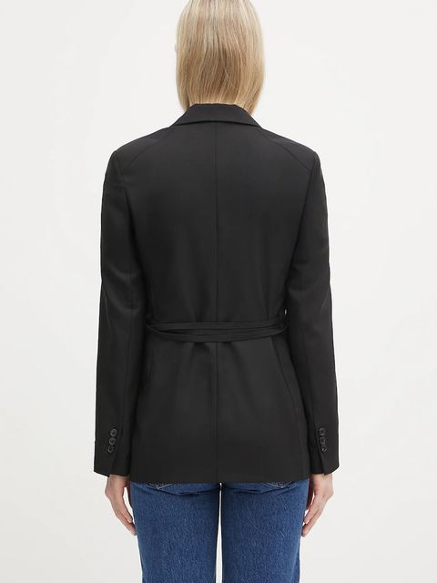 Kenzo marynarka wełniana kolor czarny jednorzędowa FF52VE2619RA.99