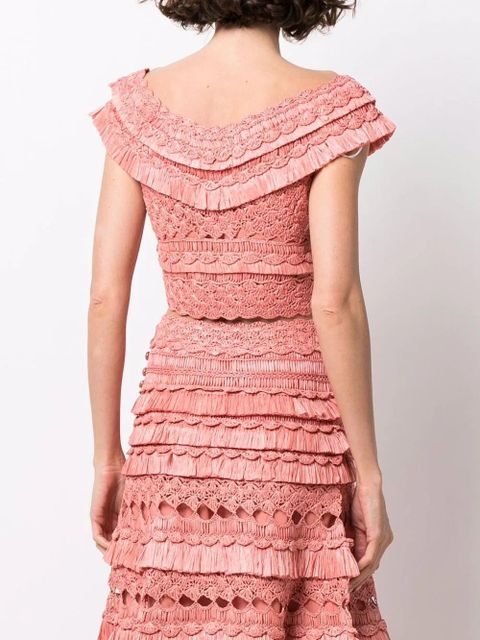 ZIMMERMANN crochet cotton crop top - Pink