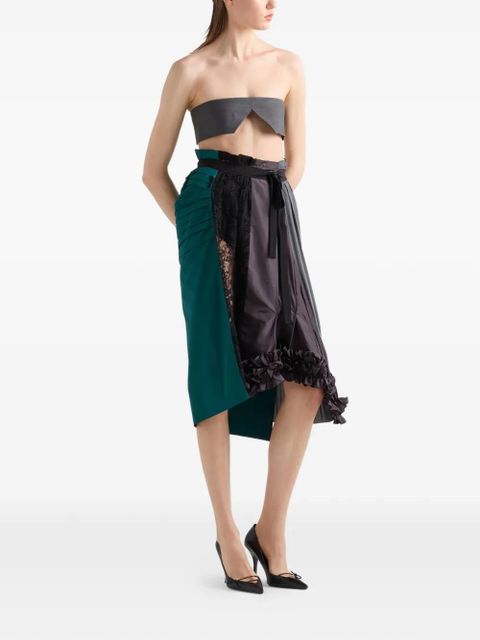 Prada patchwork grosgrain midi skirt - Green - zdjęcie produktu nr 2