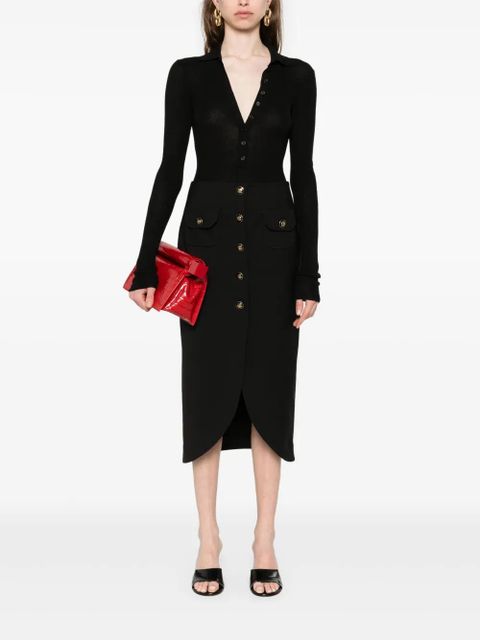 SANDRO buttoned midi skirt - Black