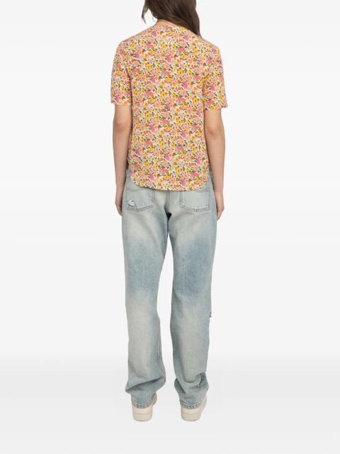 Zadig&Voltaire floral-print short-sleeve top - Orange
