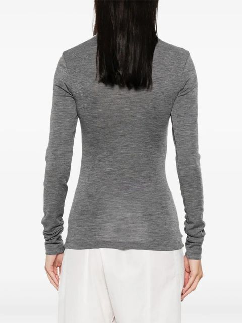 Róhe long-sleeved wool T-shirt - Grey