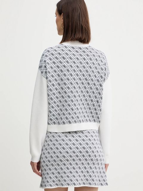 Guess sweter z domieszką wełny AUBREY damski kolor beżowy z półgolfem W5BR23 Z3JD2