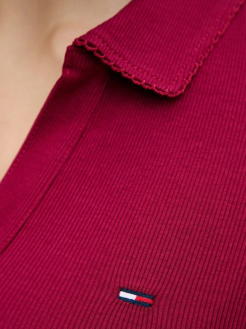 Tommy Jeans longsleeve kolor bordowy DW0DW21933