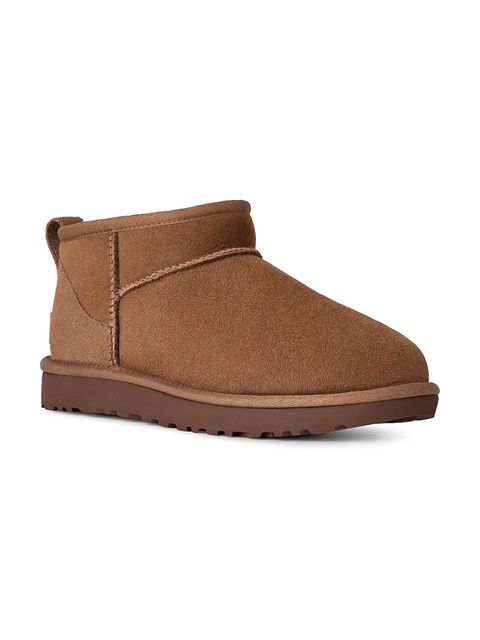 UGG śniegowce zamszowe Classic Ultra Mini kolor brązowy 1116109.RYK