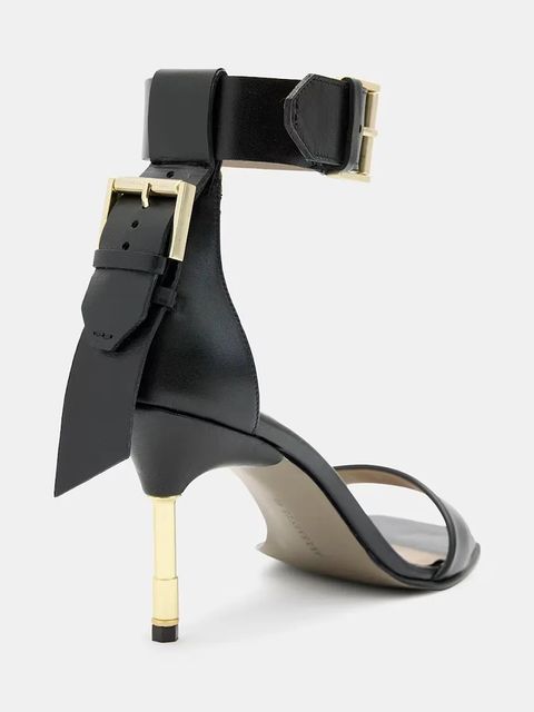 AllSaints sandały skórzane Noir Mid Sandal