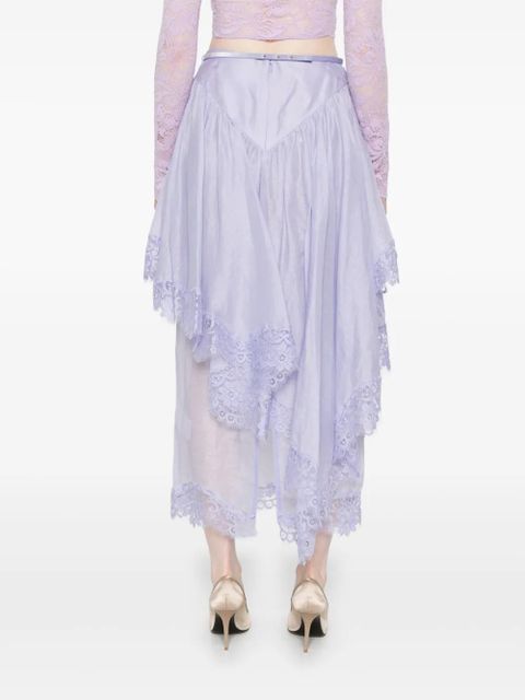 ZIMMERMANN Crush lace midi skirt - Purple