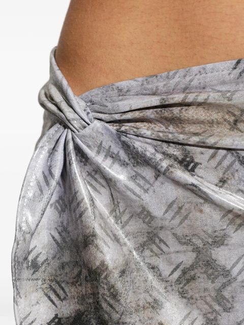 MISBHV knot-detail tie-fastening pareo - Silver