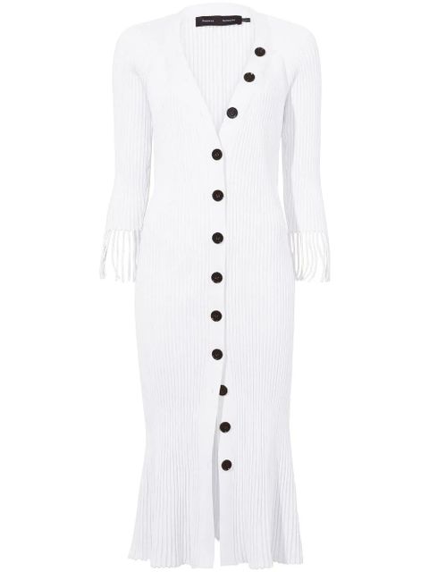 Proenza Schouler ribbed-knit buttoned-up dress - White - zdjęcie produktu nr 1